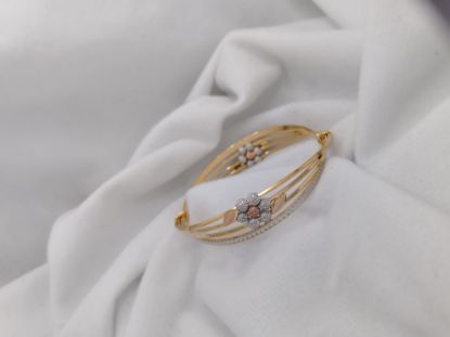 ORO-Z Tokyo Three Tone Floral Fusion Bangle