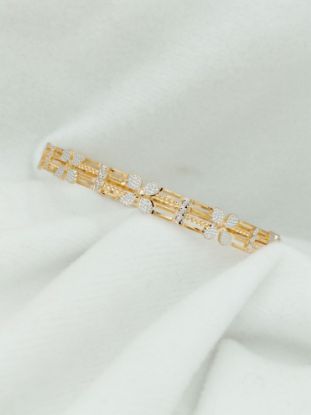  Two Tone Textured Treasure Bangle