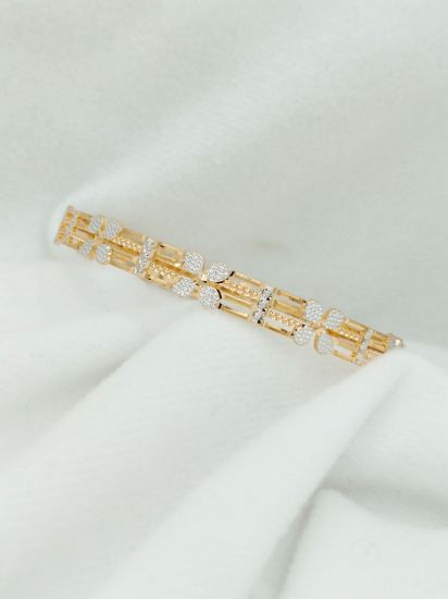  Two Tone Textured Treasure Bangle