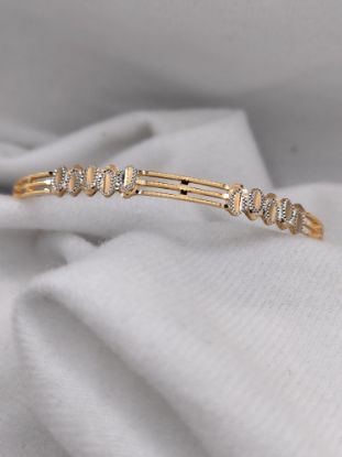 Stylish Gold Two-Tone Infinity Bangle