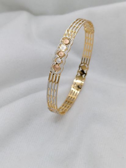 Graceful Harmony Tri-Tone Bangle