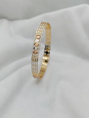 Ornate Dual-Tone Flower Bangle