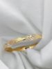 Graceful Leaf Accent Gold Bangle