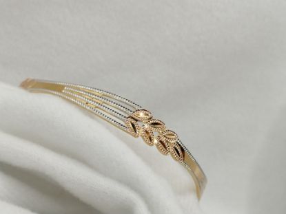 Ornate Dual-Tone Flower Bangle