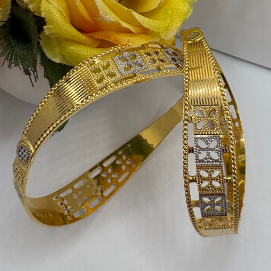 Pure Gold Bangles with Intricate Design