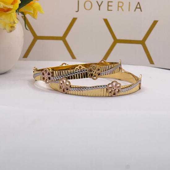 Tokyo CNC Floral Gold Bangles