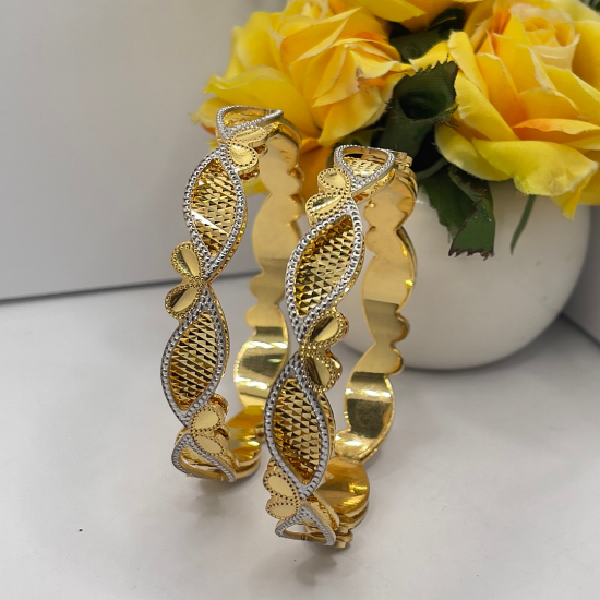 Artistic CNC Gold Bangles for Occasions