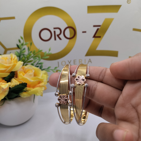 Aromatic Floral Gold Bangles