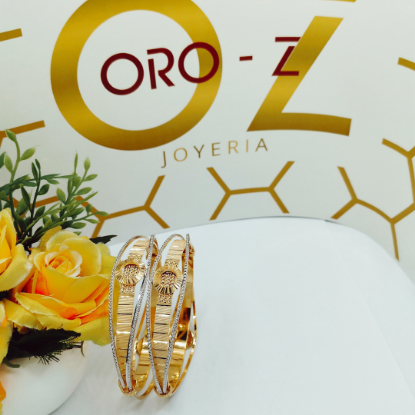 Picture of New Gravitate Gold CNC Sydney Bangles With Wire Work