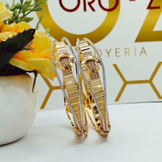 Picture of New Gravitate Gold CNC Sydney Bangles With Wire Work