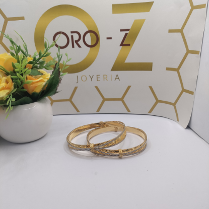 Picture of Sydney Gleam CNC Gold Bangle With Wire Work