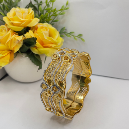 Picture of New Twin Layer Gold CNC Tokyo Double Bangles