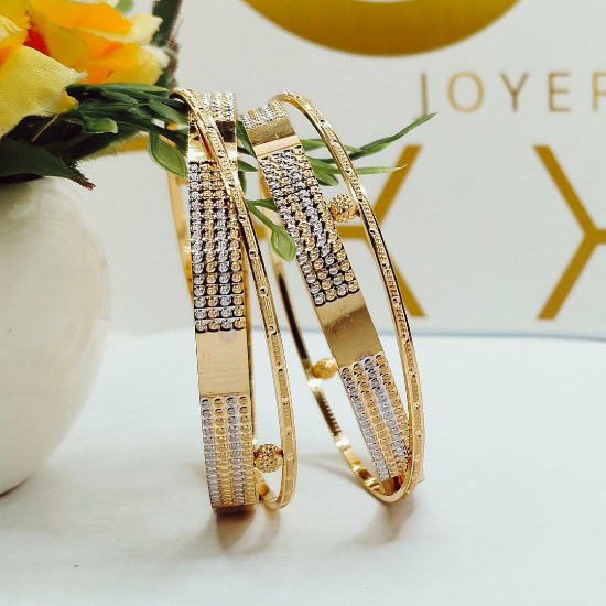Picture of Tokyo Gold CNC Bangles With Vertical Para and Fleck Design