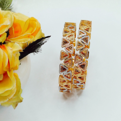 ORO-Z Tokyo Double Tri-Tone Gold Bangles