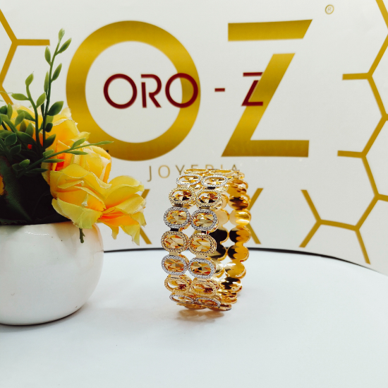 High polish gold bangles for women