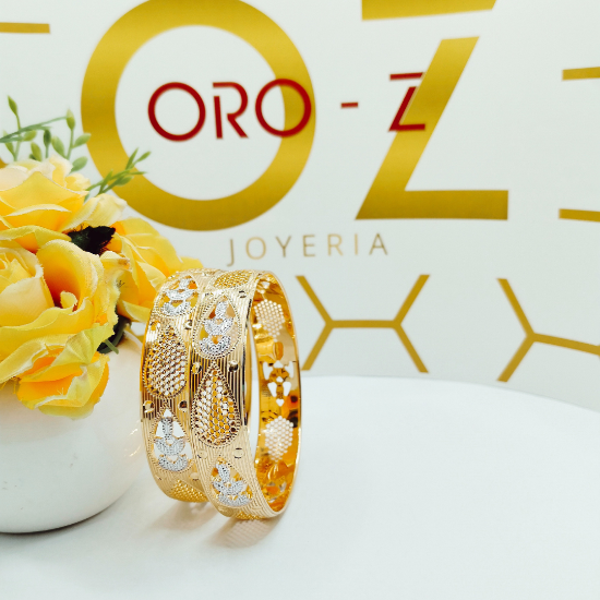 Picture of New Chunky Laser CNC Gold London Bangles