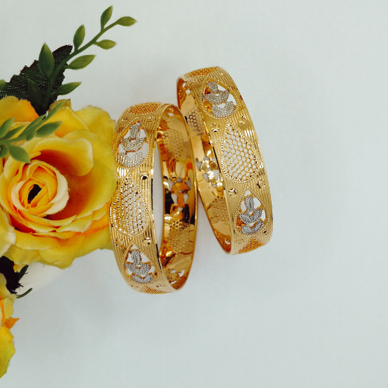 Picture of New Chunky Laser CNC Gold London Bangles