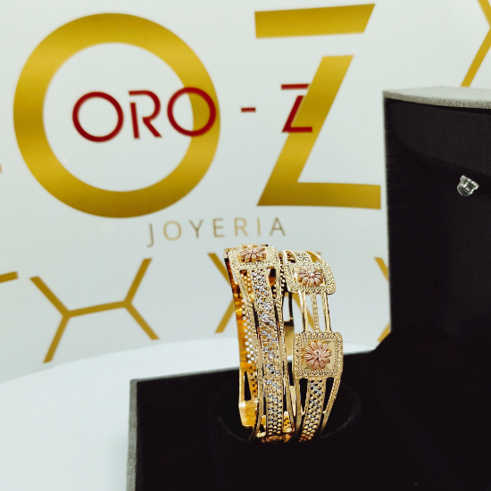 Picture of New London Radiant Motif Gold CNC Bangles