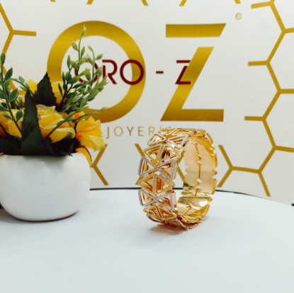 Two tone gold bangles for women