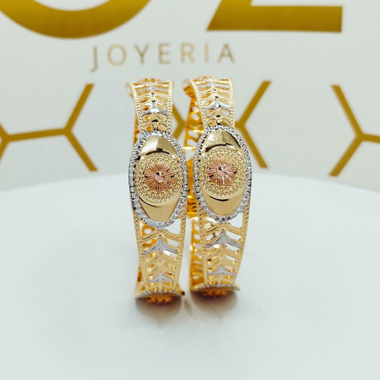 Picture of New Bloom Design London CNC Gold Bangles