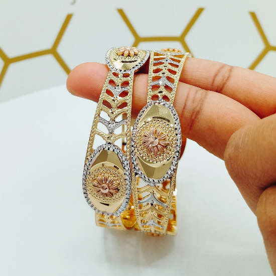 Picture of New Bloom Design London CNC Gold Bangles