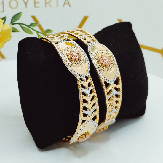 Picture of New Bloom Design London CNC Gold Bangles