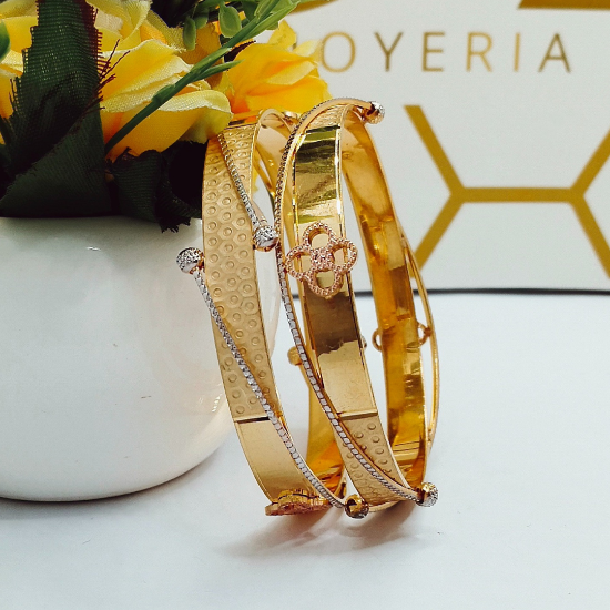 Nature-Inspired Gold Bangles