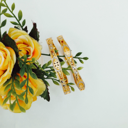 18K gold bangles for women