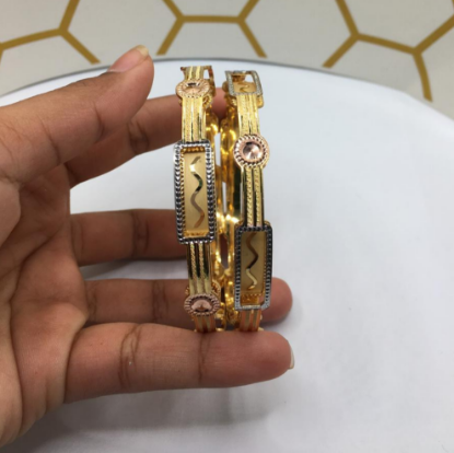 22K tri-color gold bangle