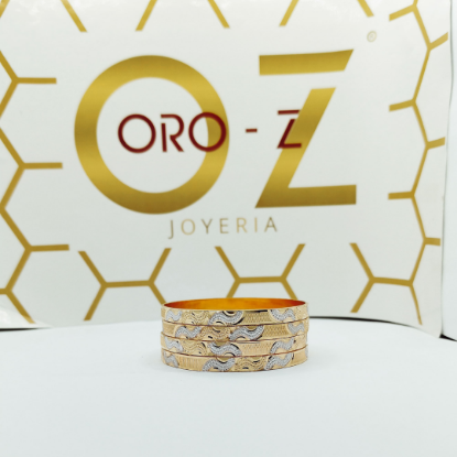 Picture of New Crinkly Gold London CNC Bangles