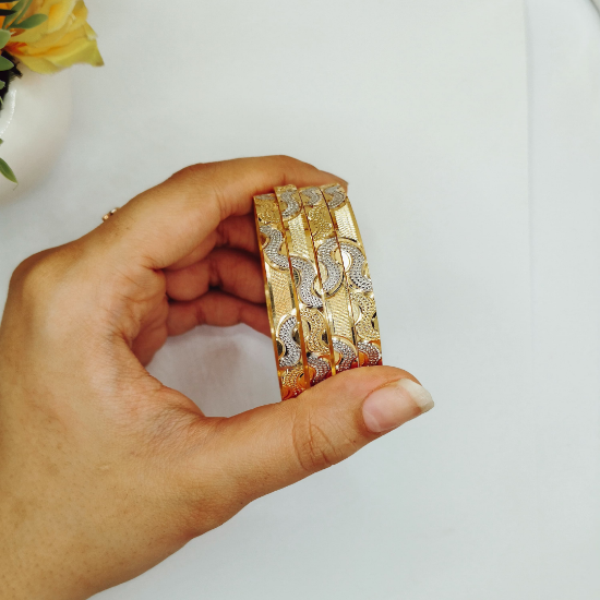 Picture of New Crinkly Gold London CNC Bangles