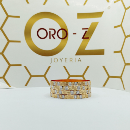 Picture of Twinkling Two Tone Gold CNC London Bangles