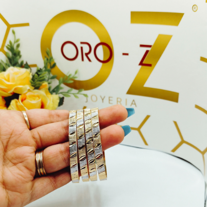 Picture of ORO-Z  Glisten CNC Gold London Bangles