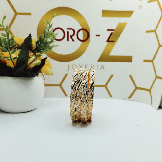 Picture of New Twisty Pattern London CNC Gold Bangles