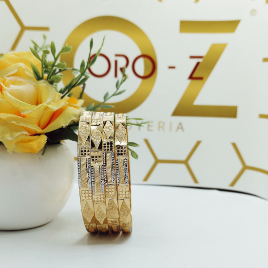 Picture of London CNC Traditional Style Gold Bangles