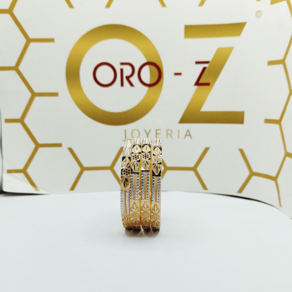Picture of ORO-Z Fragrant Style Gold CNC Bangles