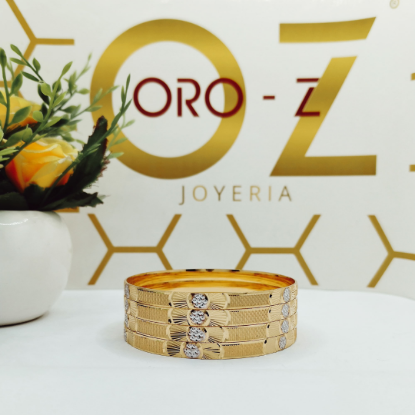 Picture of New Leafy Design Gold London CNC Bangles